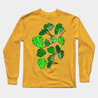 Monstera tropical plants Long Sleeve T-Shirt